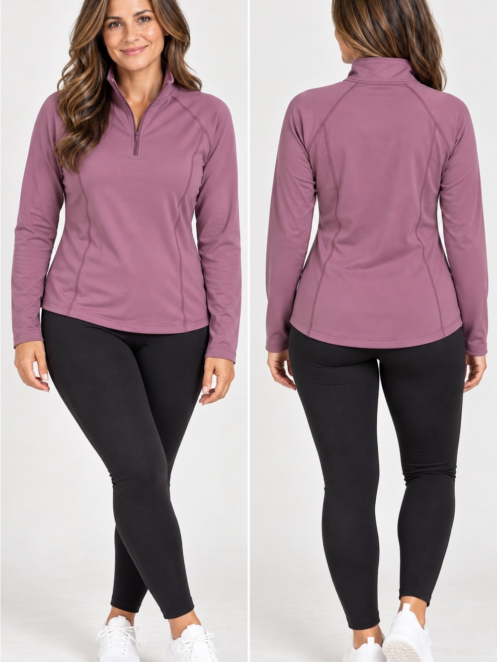 Women’s Medium Mauve Amazon 1/4 Zip Top